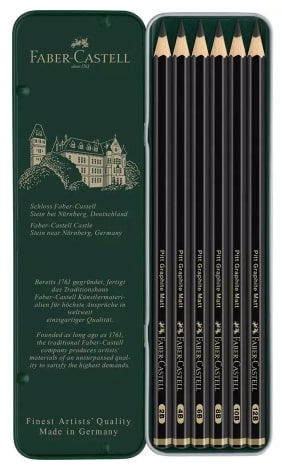 Faber Castell Pitt Matt Graphite Pencil Set 6