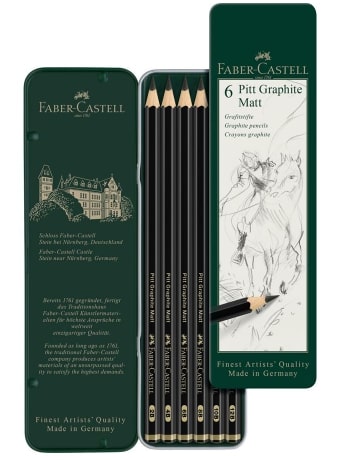 Faber Castell Pitt Matt Graphite Pencil Set 6