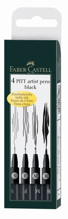 Faber Castell Pitt Artist Pen Black (S,F,M,B)