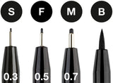 Faber Castell Pitt Artist Pen BLACK (0.3,0.5,0.7,B)