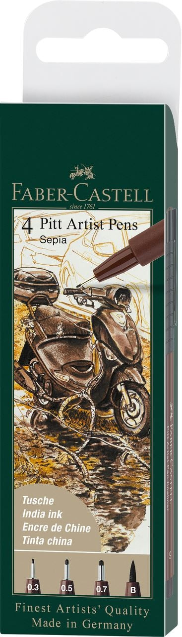 FABER CASTELL PITT ARTIST PEN DARK SEPIA (0.3,0.5,07,B)