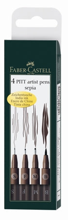 Faber Castell Pitt Artist Pen Dark Sepia (S,F,M,B) SET