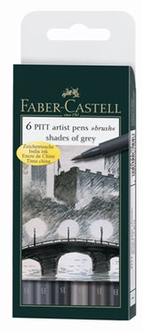 Faber Castell Pitt Artist Brush Tip Pen Shades Of Grey SET