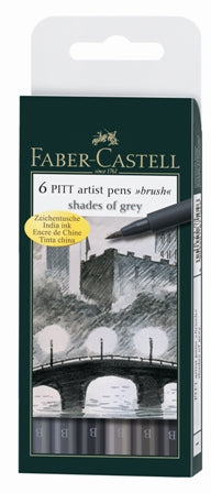 Faber Castell Pitt Artist Brush Tip Pen Shades Of Grey SET