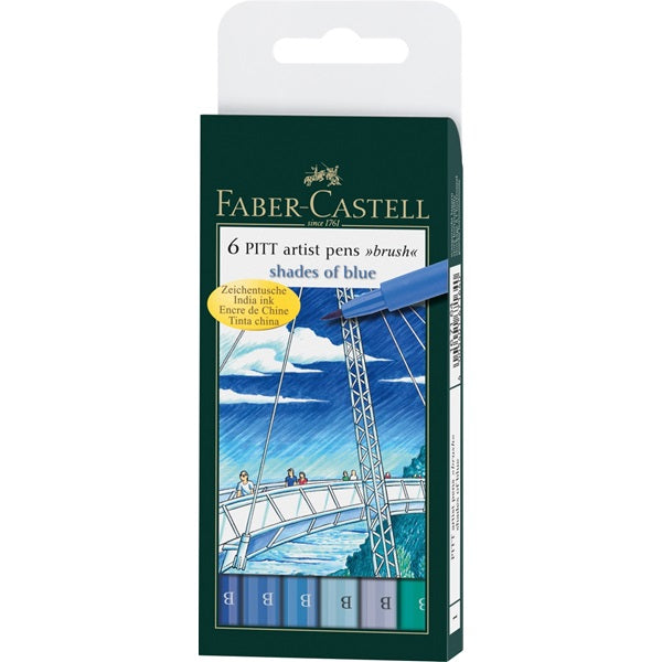 Faber Castell Pitt Artist Brush Tip Pen Shades Of Blue SET
