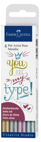 Faber Castell Pitt Artist Fine Tip Pen Metallic SET