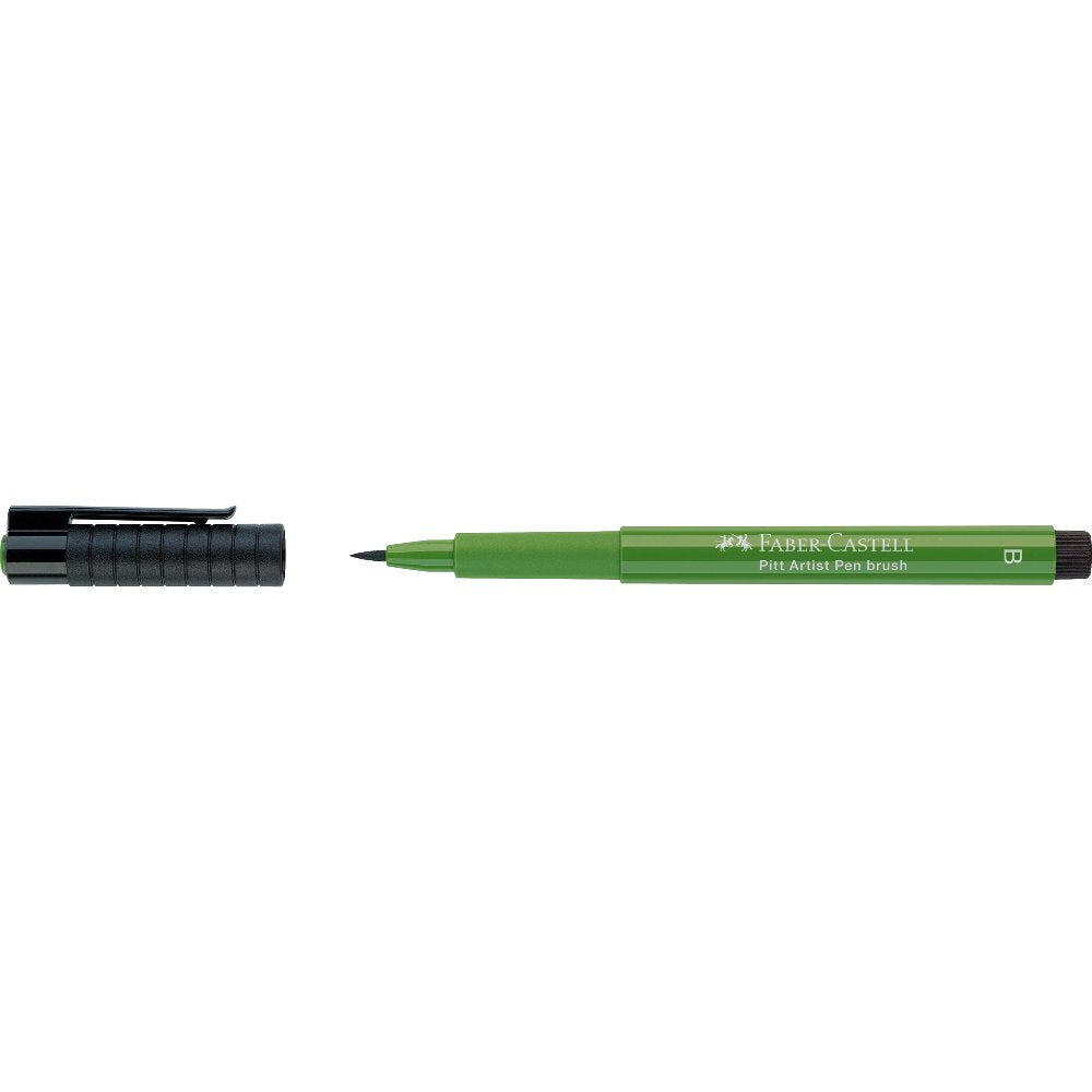 FABER CASTELL PITT ARTIST BRUSH TIP PEN PERMANENT GREEN OLIVE