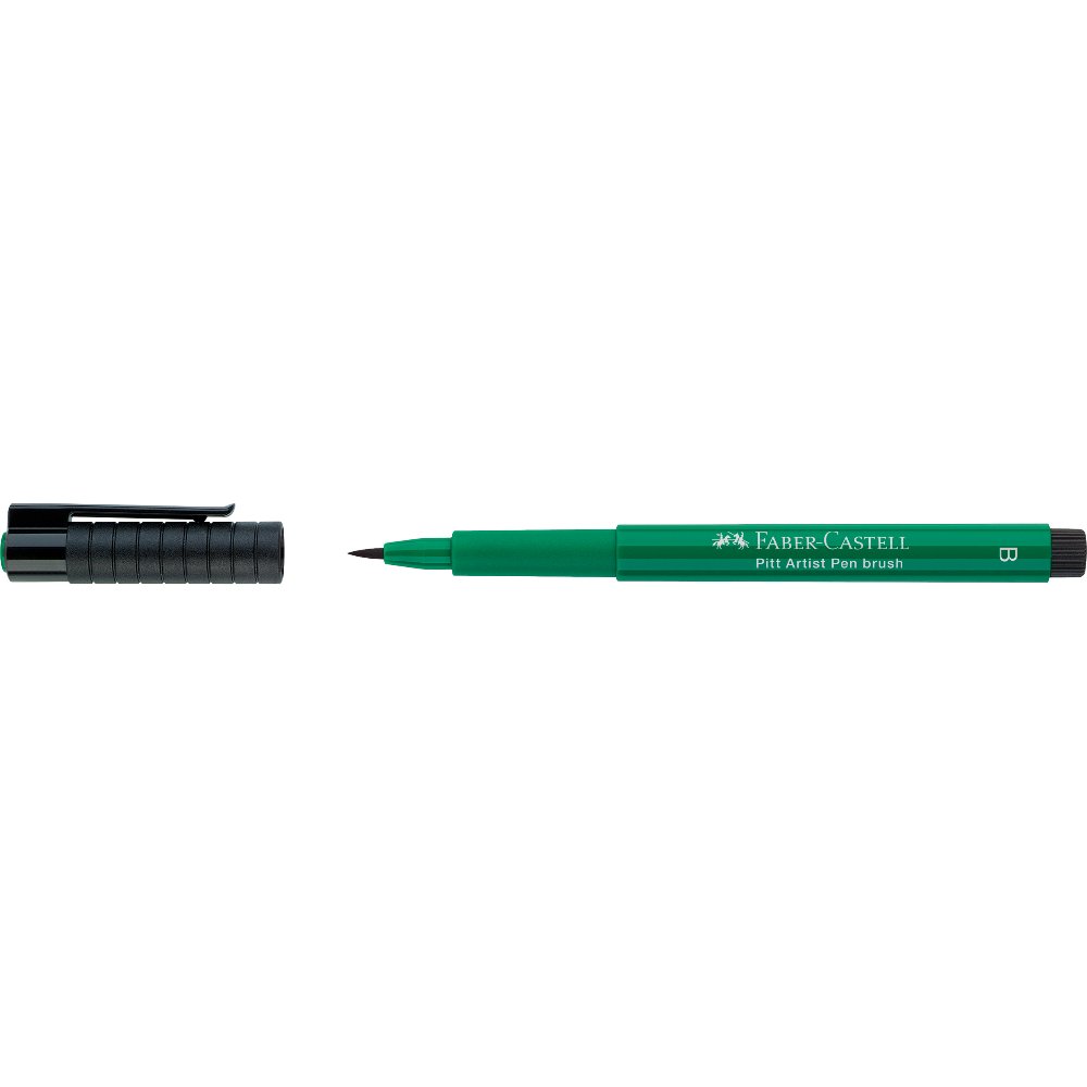 FABER CASTELL PITT ARTIST BRUSH TIP PEN DARK PHTHALO GREEN