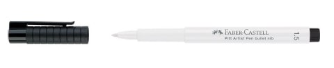 Faber Castell Pitt Artist Bullet Tip Pen White 1.5mm