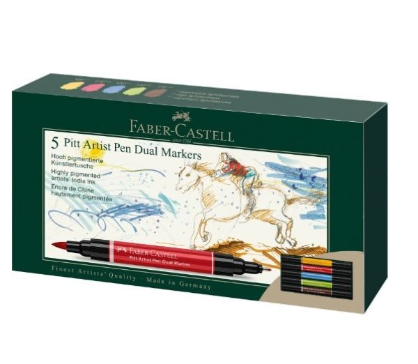 Faber Castell Pitt Artist Dual Ended Pen Set 5 SET