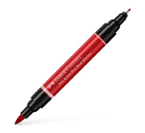 Faber Castell Pitt Artist Dual Ended Pen Deep Scarlet Red