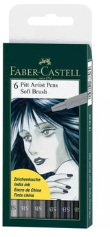 Faber Castell Pitt Artist Soft Brush Tip Pen SET 6
