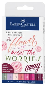 Faber Castell Pitt Artist Hand Lettering Pen Pinks Set 8 SET