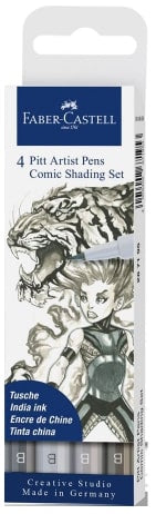 Faber Castell Pitt Artist Pen Comic Shading Set 4