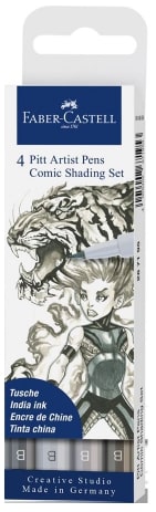 Faber Castell Pitt Artist Pen Comic Shading Set 4 SET