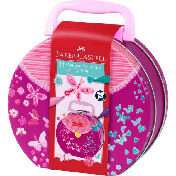 Faber Castell Connector Pen Set Butterfly Case SET