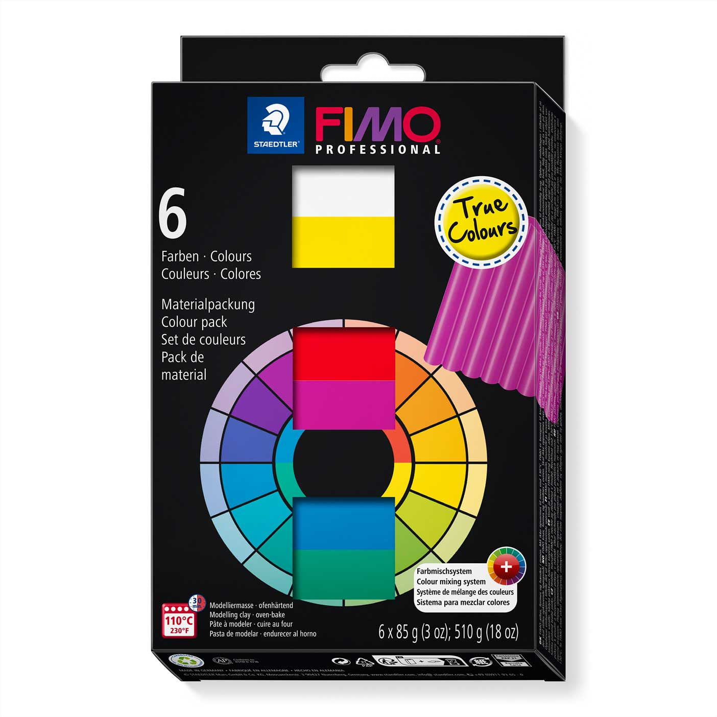 Fimo Professional Modelling Clay True Colour Set 6