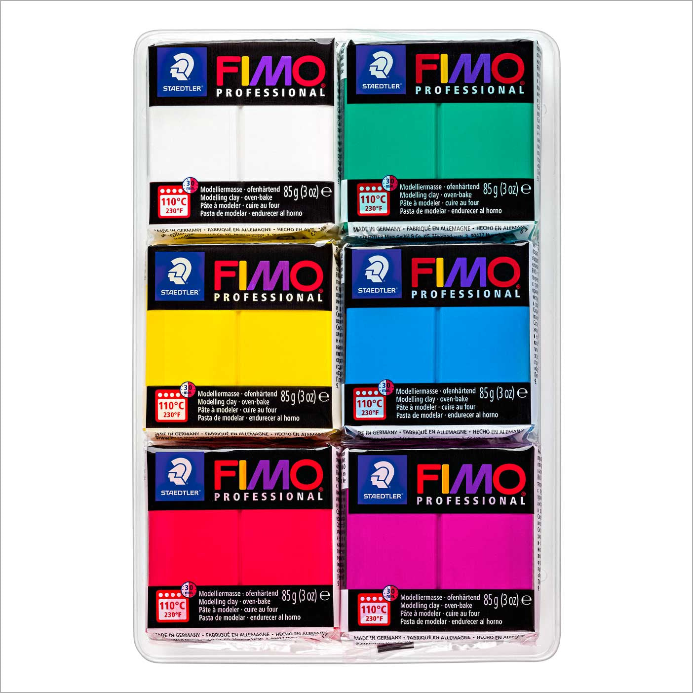 Fimo Professional Modelling Clay True Colour Set 6