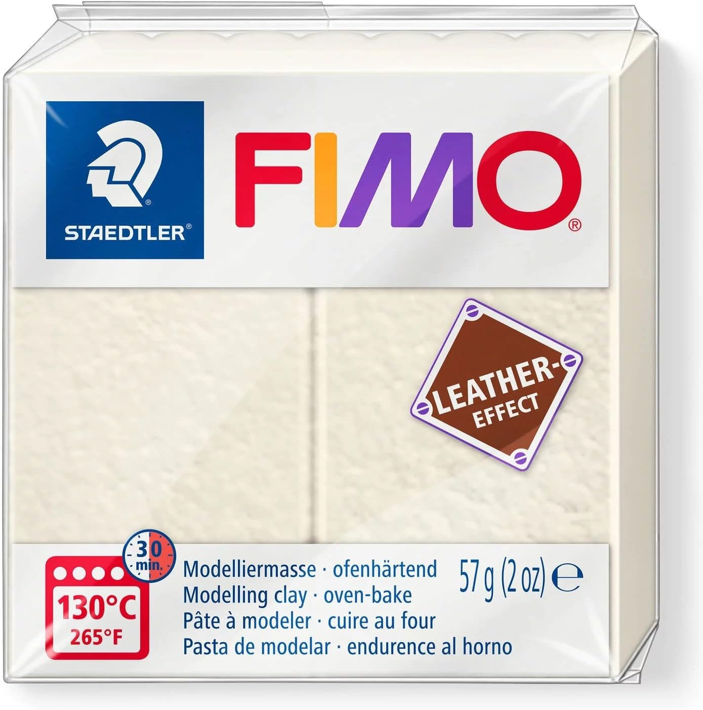 Fimo Leather Effect Modelling Clay Ivory