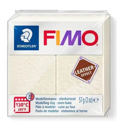 Fimo Leather Effect Modelling Clay Ivory 57g