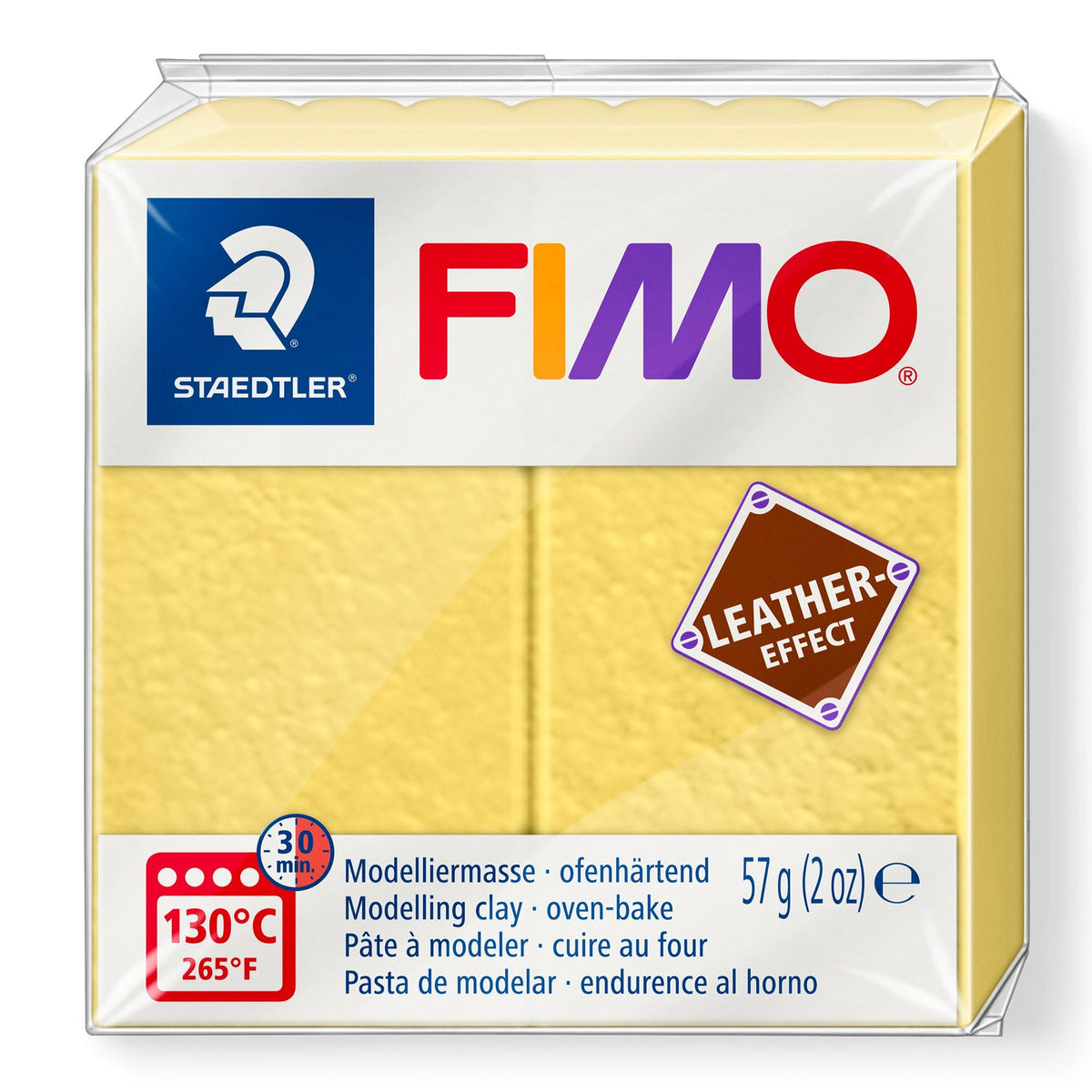 Fimo Leather Effect Modelling Clay Safron Yellow