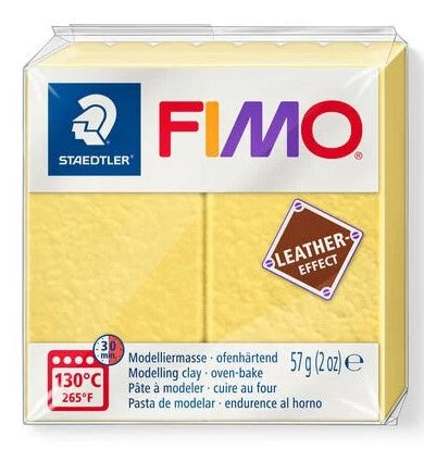 Fimo Leather Effect Modelling Clay Safron Yellow 57g
