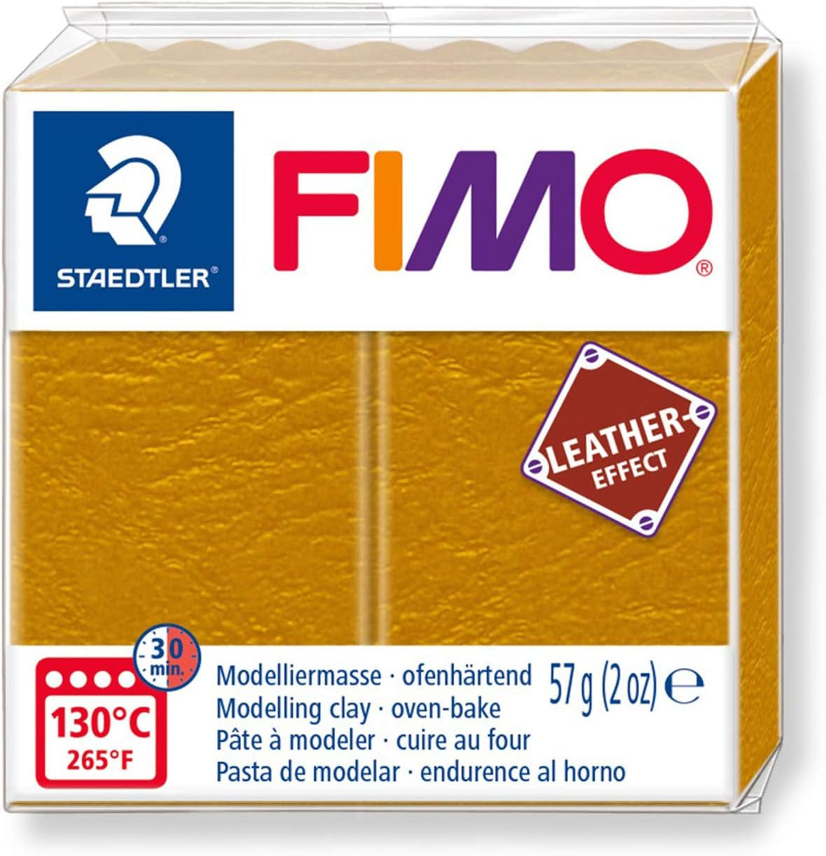 Fimo Leather Effect Modelling Clay Ochre