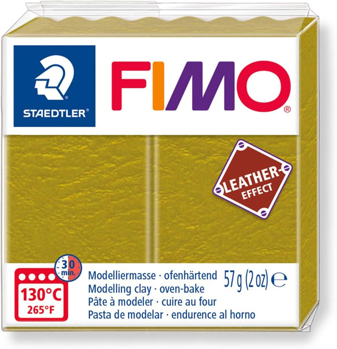 Fimo Leather Effect Modelling Clay Olive