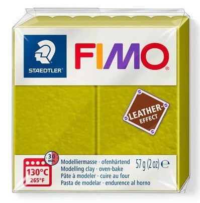 Fimo Leather Effect Modelling Clay Olive 57g