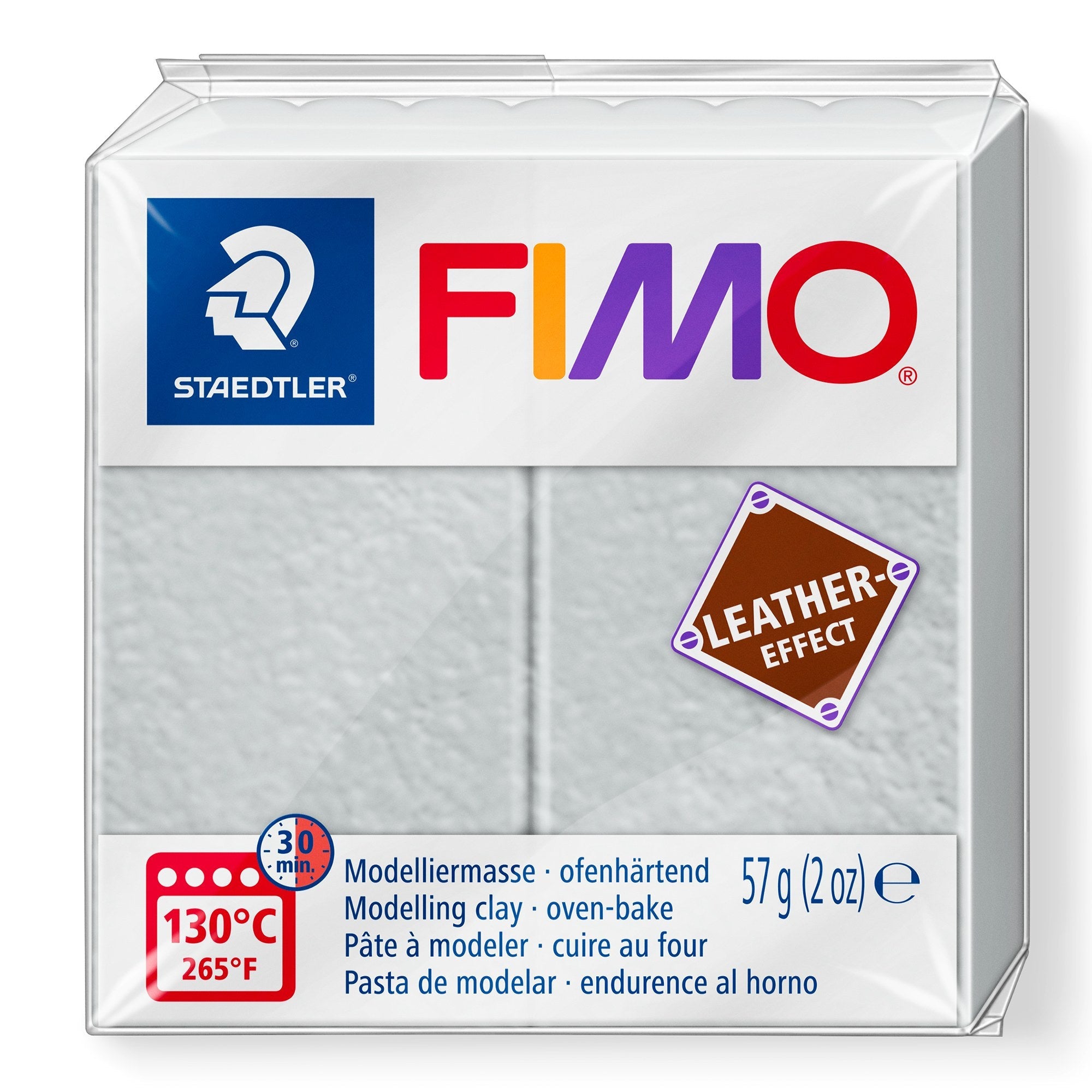 Fimo Leather Effect Modelling Clay Dove Grey