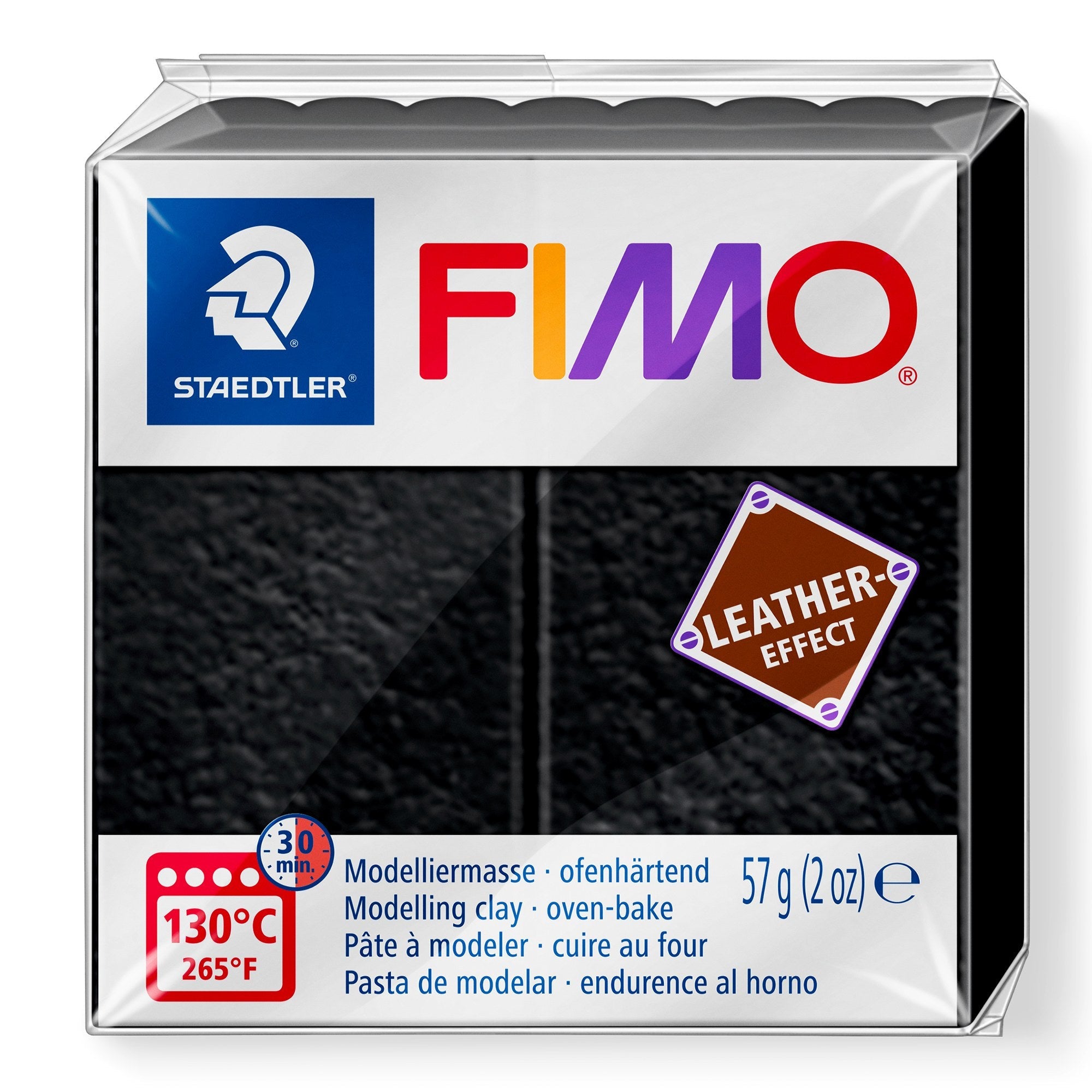 Fimo Leather Effect Modelling Clay Black