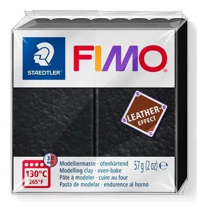 Fimo Leather Effect Modelling Clay Black 57g