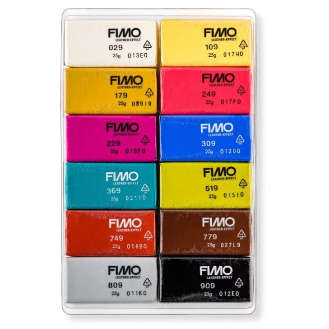 Fimo Leather Effect Modelling Clay Colour Set 12 SET