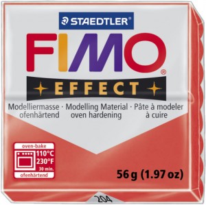 Fimo Effect Modelling Clay Translucent Red 57g