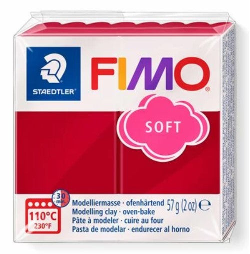 Fimo Soft Block Modelling Clay Cherry Red 57g