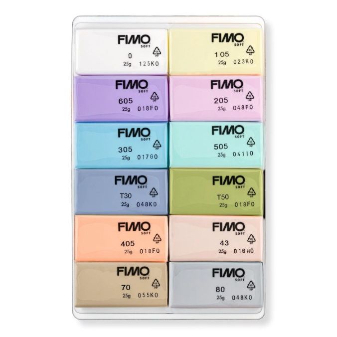 Fimo Soft Block Modelling Clay Pastel Set 12 SET