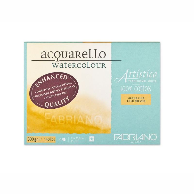 Fabriano Artistico Block 300gsm Traditional White Cold Pressed 20 Sheets 23x30cm