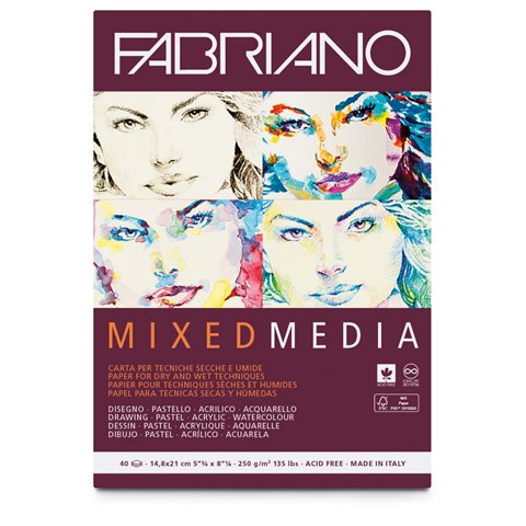 Fabriano Mixed Media Pad 250gsm 40 Sheets A5
