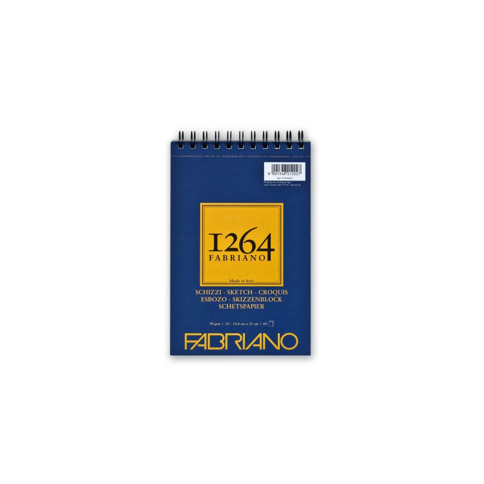 Fabriano 1264 Sketch Pad 90gsm Top Spiral 60 Sheets