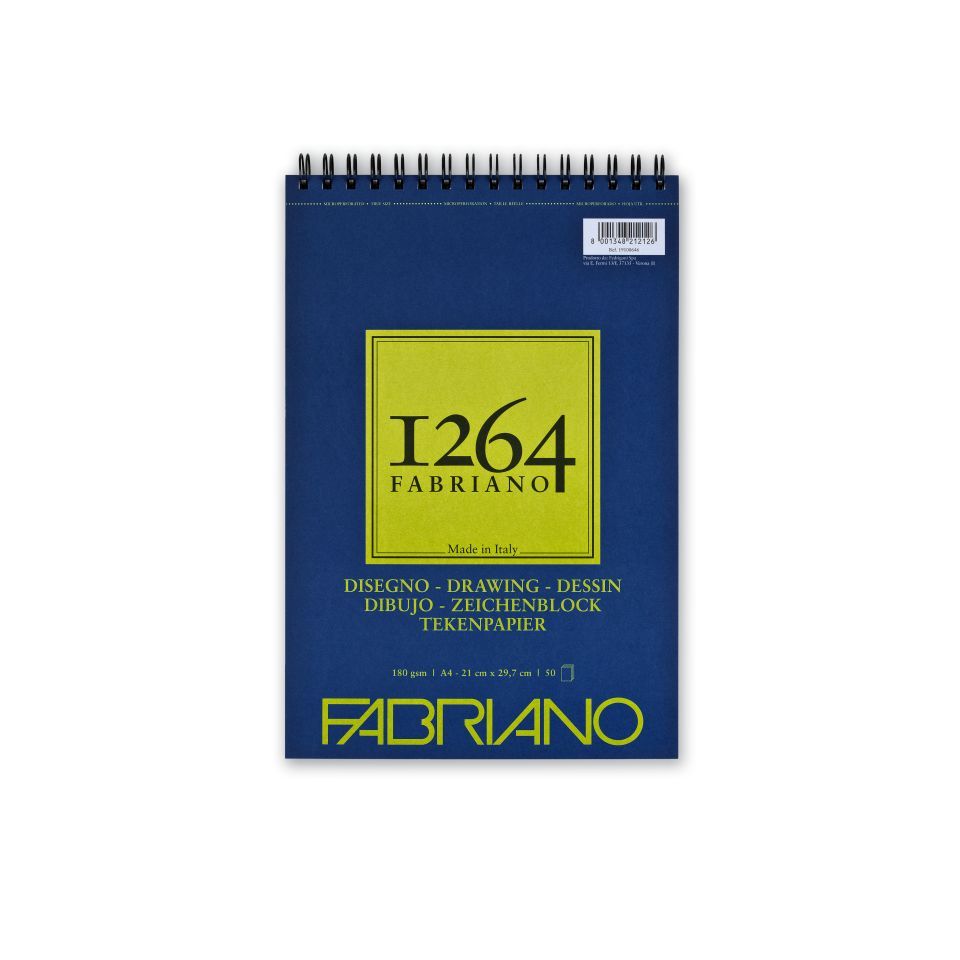 Fabriano 1264 Drawing Pad 180gsm Top Spiral 50 Sheets A4