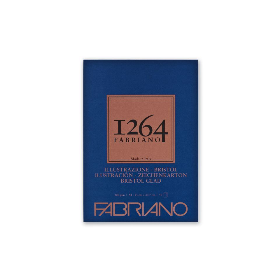 Fabriano 1264 Bristol Pad 200gsm Glued 50 Sheets A4