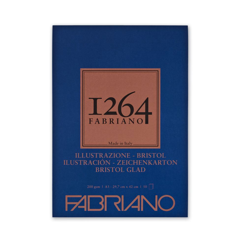 Fabriano 1264 Bristol Pad 200gsm Glued 50 Sheets A3