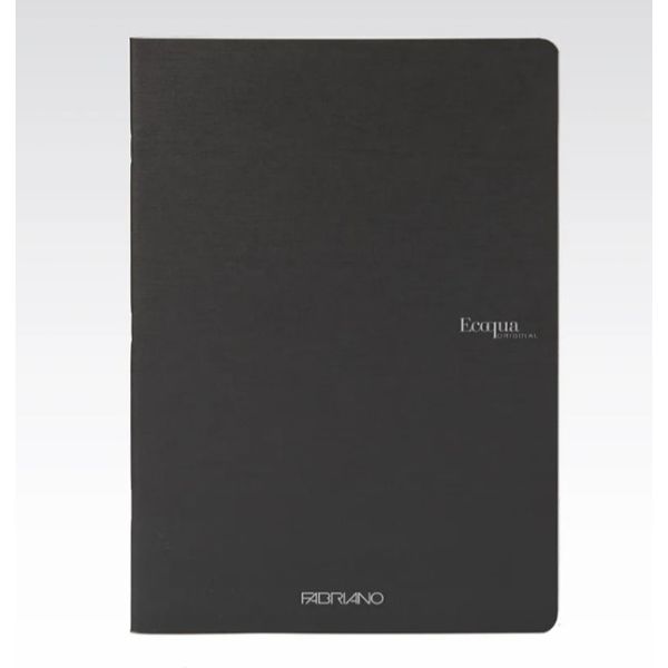 Fabriano Ecoqua Stapled Notebook Black Plain A5
