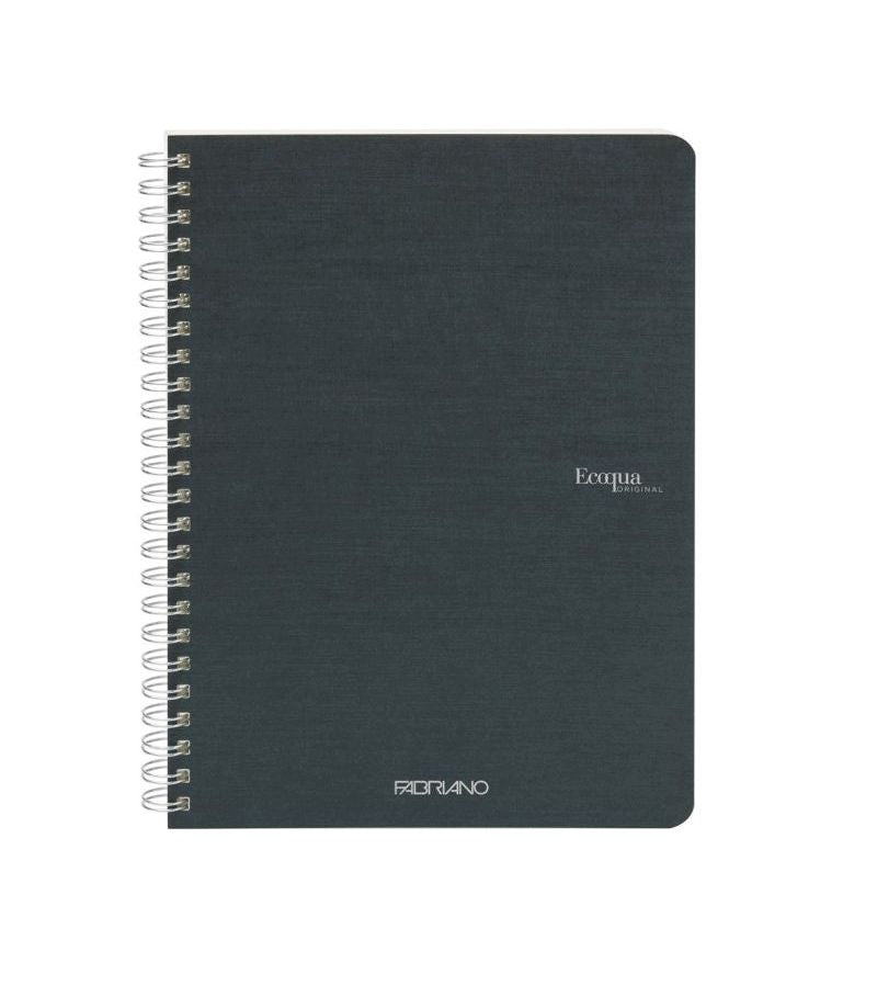 Fabriano Ecoqua Spiral Notebook Black Plain A5