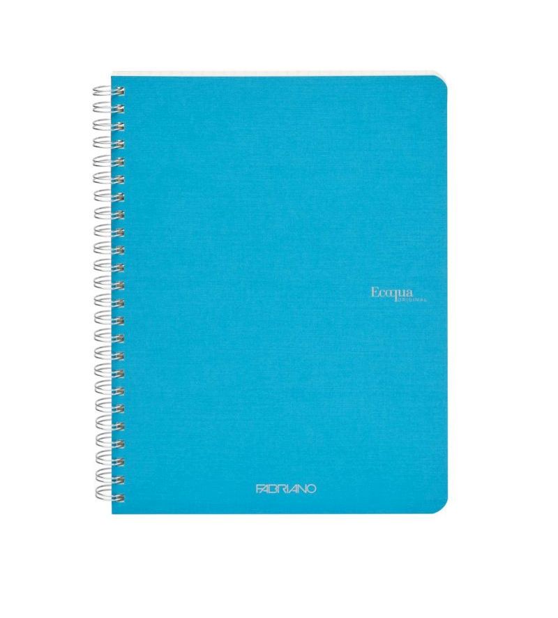 Fabriano Ecoqua Spiral Notebook Turquoise Plain A5