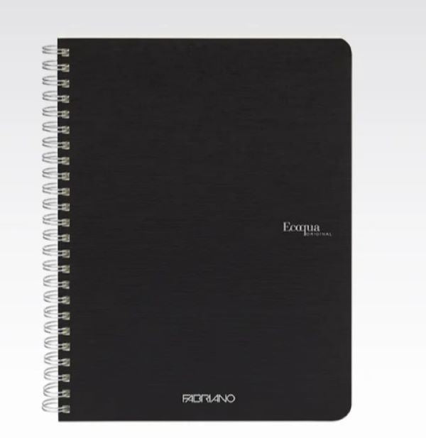 Fabriano Ecoqua Spiral Notebook Black Grid A5