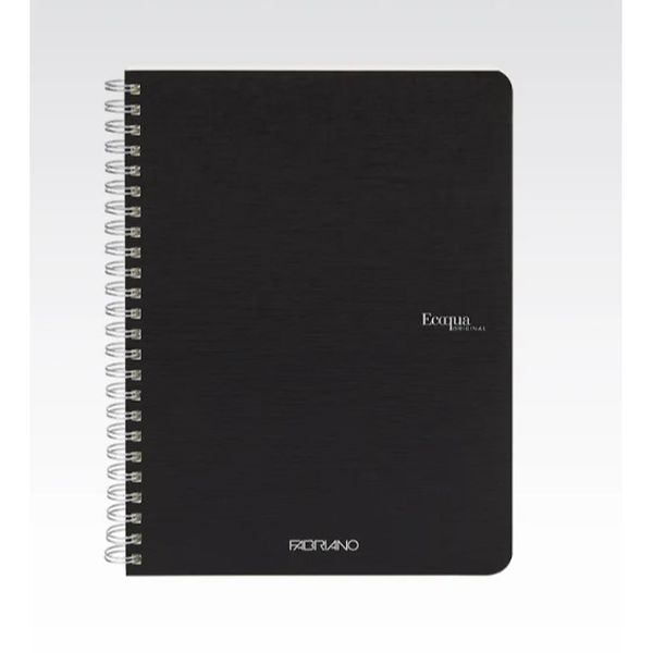 Fabriano Ecoqua Spiral Notebook Black Lined A5