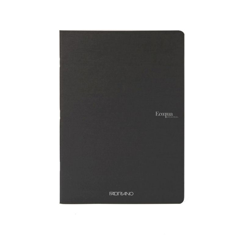 Fabriano Ecoqua Stapled Notebook Black Plain A4