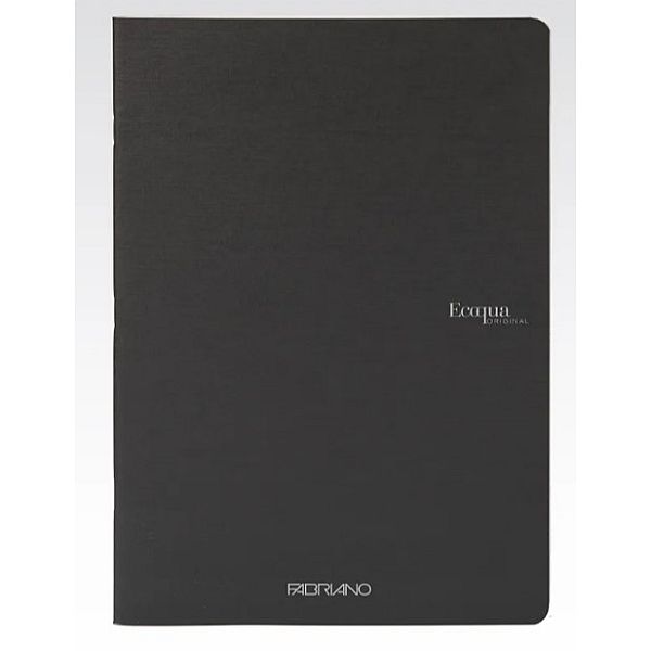Fabriano Ecoqua Stapled Notebook Black Grid A4