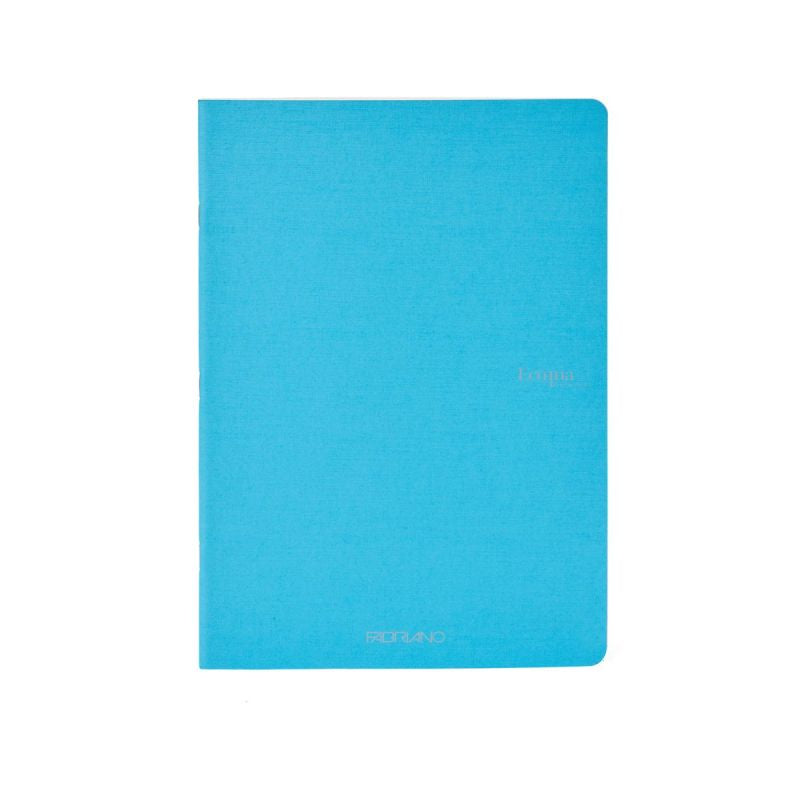 Fabriano Ecoqua Stapled Notebook Turquoise Grid A4